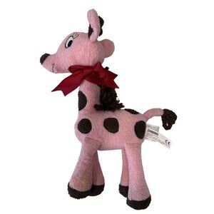 Pink Plush Giraffe Toy Bow Gymboree 2004 Soft Polyester Polyurethane Pellets